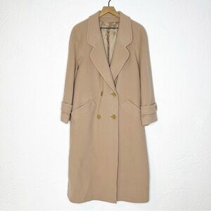 VINTAGE ST. MICHAEL Cashmere Wool Blend Trench Coat Full Length Size 12